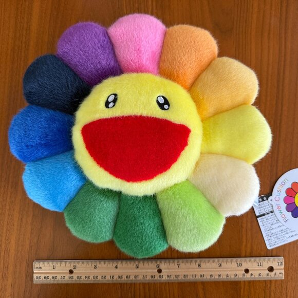 Authentic Takeshi Murakami Rainbow Flower Pillow From Tokyo, Japan (NWT)- Last 1 - Picture 1 of 4